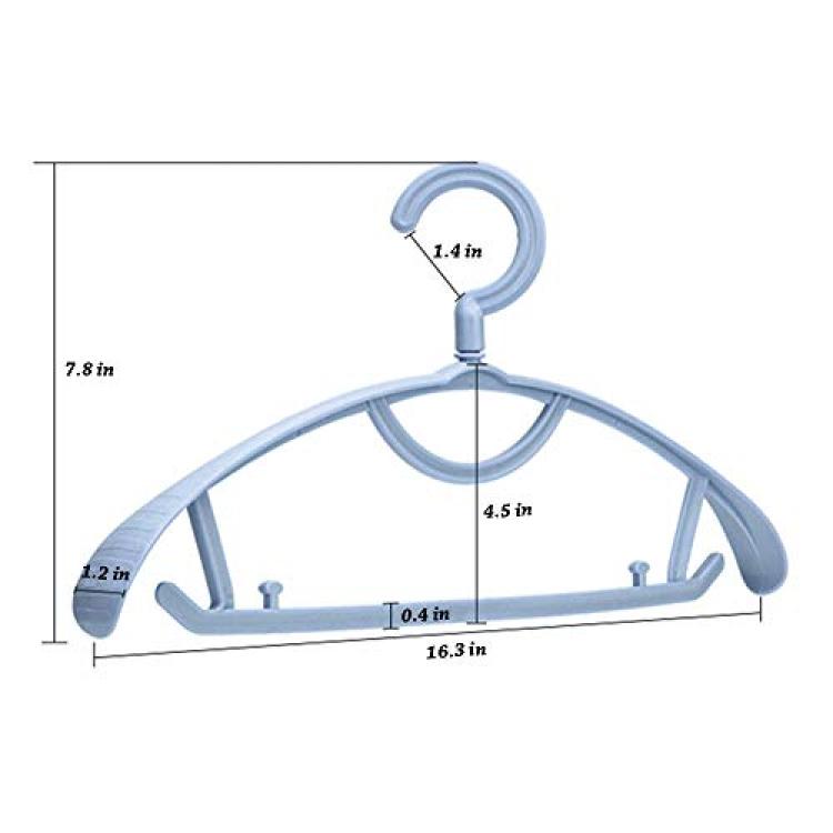 Plastic Clothes Hanger, Extra Thick Plastic Wide Shoulder Adult 360 Degrees  Rotate Slip Resistant Standard Clothing Hanger Ideal for Everyday Use