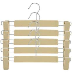 AUNMAS 5Pcs Pants Rack Trouser Hanger Clothes Rack with Clips for Household Use(1#)