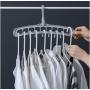 5pcs Random Color Multi-Function Folding Magic Hanger Nine-Hole Rotating Magic Clothes Hanger Wardrobe Drying Clothes Home Bedroom Storage Holder