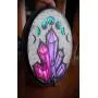 Purple and Pink Crystals Holo Lunar Moon Phases Hand Made 1 Hook Jewelry Key Hanger Organizer