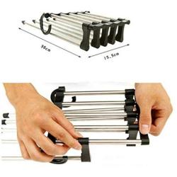5pcs Random Color 5 in 1 Pant Rack Shelves Stainless Steel Clothes Hangers Multi-Functional Wardrobe Magic Hanger