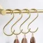 6 Pieces, Brass S Shaped Hooks, Gold Coat Clothes Towel Hangers, Kitchen Pots Pans Coffee Cups Rack Hooks 6 Pieces, Brass S Shaped Hooks, Gold Coat Clothes Towel Hangers, Kitchen Pots Pans Coffee Cups Rack Hooks