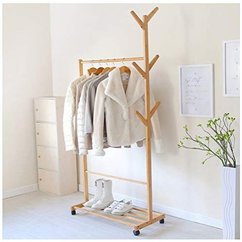 XIAOLONG Coat Rack, Modern Minimalist Coat Rack Simple Coat Rack Storage Living Room Hangers Bamboo Floor Clothes Rack Bedroom Mobile Creative Rack