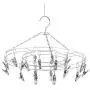 Galapara Baby Clothes Hangers Stainless Steel Laundry Drying Rack Clothes Hanger with 20 Clips for Drying Socks, Drying Towels, Diapers, Bras, Baby Clothes, Underwear, Socks Gloves