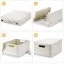 Storage Boxes Plastic Homagician Cloth Storage Bins Container with Lids and Handle Simple Imitation Rattan Design 29 Quart/27.5 Liter 3 Pack (3)