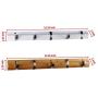 Spiretro Set of 2 Wall Mount 22 inch Flip Bamboo Coat Rack, 5 Retractable Metal Hooks Organize Hang Cloths Hat Scarfs Purses for Entryway Foyers Hallways Bedrooms Bathroom Office, Beige White Nickel