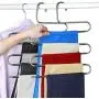 HuaQi S Shape Clothes Pants Hangers Non Slip Closet Storage Organizer Multi Space Saving Hanger for Pants Jeans Belt Tie Scarf Legging (5-Pieces) HuaQi S Shape Clothes Pants Hangers Non Slip Closet Storage Organizer Multi Space Saving Hanger for Pants Jeans Belt Tie Scarf Legging (5-Pieces)