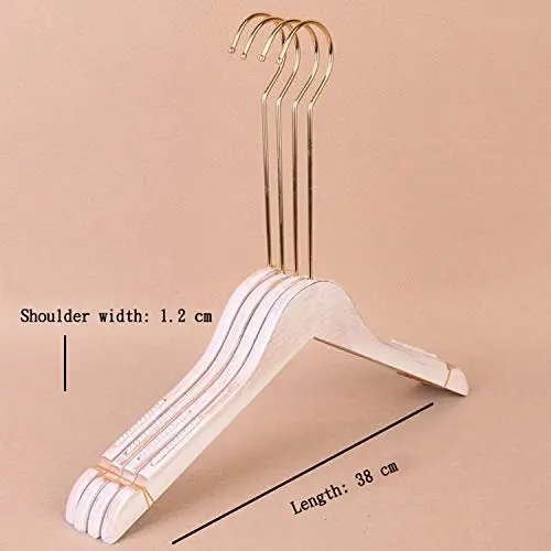 Solid Wood 38Cm Wide Gold Clothes Hanger (Including 1),15cmhook Solid Wood 38Cm Wide Gold Clothes Hanger (Including 1),15cmhook