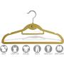 Beige Velvet Cascading Slim-Line Hanger with Notches and Tie Bar, Space Saving Stackable Suit Hangers with Chrome Hook (Set of 100) by The Great American Hanger Company