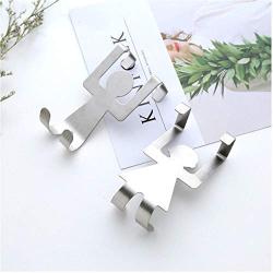 10Pcs Stainless Steel Lovers Shaped Hooks Kitchen Hanger Clothes Storage Rack