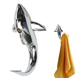 Silver Chrome Alloy Dolphin Hook Towel Hat Clothes Bathroom Hanger