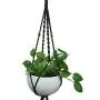 Macrame Plant Hanger & Holder, Hanging Planter 4 Legs Double Deck For 8 inch to 10 inch Two Pots Indoor Outdoor Hanging Planter Hemp Rope 67 Inch with Metal ring (Cotton-Black) Macrame Plant Hanger & Holder, Hanging Planter 4 Legs Double Deck For 8 inch to 10 inch Two Pots Indoor Outdoor Hanging Planter Hemp Rope 67 Inch with Metal ring (Cotton-Black)