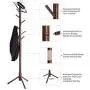 VASAGLE Coat Rack Free Standing with with 8 Hooks, Wood Coat Tree Hall Entryway Stand for Clothes, Hats, Handbags, Umbrella, Solid Wood, Dark Walnut URCR04WN VASAGLE Coat Rack Free Standing with with 8 Hooks, Wood Coat Tree Hall Entryway Stand for Clothes, Hats, Handbags, Umbrella, Solid Wood, Dark Walnut URCR04WN