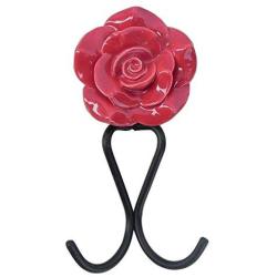 Indianshelf Handmade 1 Artistic Vintage Red Ceramic Blood Clothes Hooks Hangers/Utlility Hooks