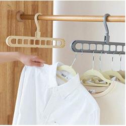 10pcs Random Color Plastic Clothes Hangers Multiport Support Circle Clothes Hanger Drying Rack Storage Racks with Flexible Hook Hanging Head