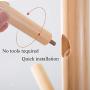 Barture-Coat rack Clothes Stand Hangers Wood Entryway Storage Shelf with Hooks Height 178cm Simple Installation 2 Colors (Color : Black) Barture-Coat rack Clothes Stand Hangers Wood Entryway Storage Shelf with Hooks Height 178cm Simple Installation 2 Colors (Color : Black)