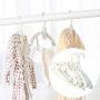 shengyuze Children Clothes Hanger, 5Pcs Extendable Children Kids Clothes Hanger Baby Trousers Drying Holder Rack - Beige