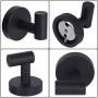 2 Pack Matte Black Bathroom Towel Hooks,Clothes/Robe Hooks,Rustproof and Waterproof Towel Coat Hooks, Wall Mounted Round Hook for Bedroom,Kitchen,Bathroom,Restroom,Hotel Heavy Duty Door Hanger