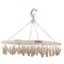 Wifehelper Underwear Drying Rack, 32 Clips Folding Clothes Hanger Portable Plastic Windproof Hanging Drying Rack for Drying Socks,Towels,Baby Clothes,Underwear(Beige)