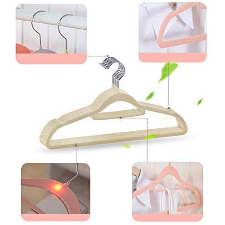 PeiQiH 10 Pack Adult Velvet Clothes Hangers, Not-Slip Notched 360 degree  Swivel Hook Ultra Thin