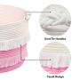 Large Rope Basket ? 16x13 Pink Decorative Woven Basket for Toys, Blankets, or Laundry, Cute Tassel Decor for Baby & Girl - Home Storage Container