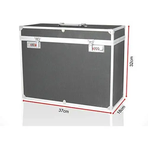 POINSETTIA Aluminium Documents Case Locking Personal File Tote with Folders Gift 37x18x32cm Black POINSETTIA Aluminium Documents Case Locking Personal File Tote with Folders Gift 37x18x32cm Black