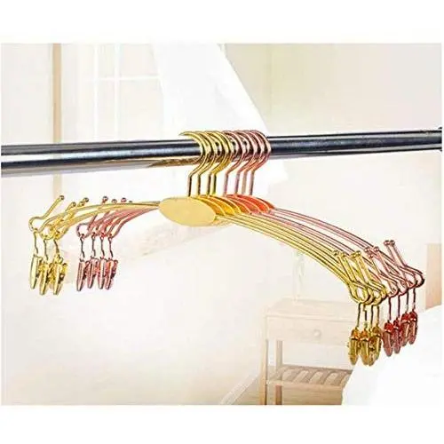 Underwear Hangers Metal Bra Clips Socks Panty Racks Home Drying Clothes Hanger with Clips 10pcs Random Color Underwear Hangers Metal Bra Clips Socks Panty Racks Home Drying Clothes Hanger with Clips 10pcs Random Color