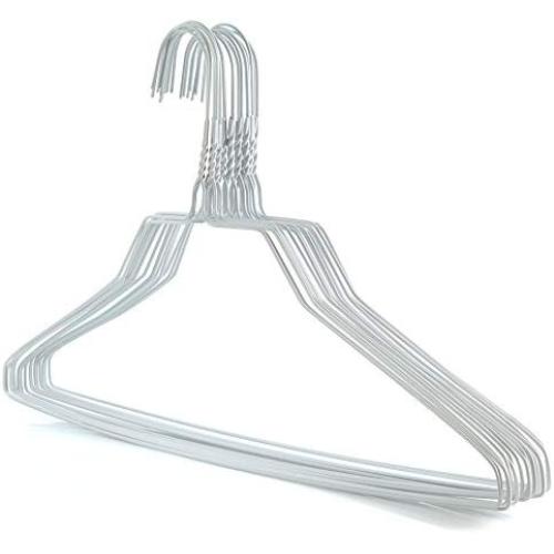 HANGERWORLD 20 Strong Extra Wide 18.11 Metal 13 Gauge White Galvanised Wire Clothes Garment Pants Bar Coat Hangers.