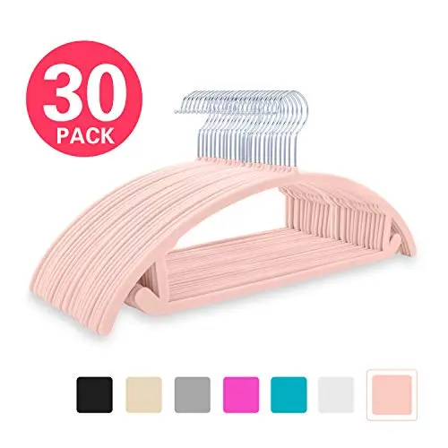 Premium Velvet Hangers (Pack of 30) Heavyduty- Non Slip No Shoulder Bump Suit Hangers - Chrome Hooks,Space Saving Clothes Hangers,Rounded Hangers for Coat,Sweater,Jackets,Pants,Shirt (Blush Pink/Rose) Premium Velvet Hangers (Pack of 30) Heavyduty- Non Slip No Shoulder Bump Suit Hangers - Chrome Hooks,Space Saving Clothes Hangers,Rounded Hangers for Coat,Sweater,Jackets,Pants,Shirt (Blush Pink/Rose)