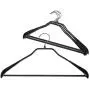 Mawa by Reston Lloyd BodyForm Series Non-Slip Space-Saving Clothes Hanger with Bar for  Pants, 16-1/2", Style 42/LS, Set of 5, Black