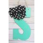 Monogram Door Hanger, Initial Wall Art - Wooden Wall Letters - Turquoise Wall Decoration