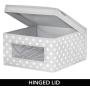 mDesign Soft Stackable Fabric Closet Storage Organizer Holder Boxes - Clear Window and Lid, for Child/Kids Room, Nursery, Playroom - Polka Dot Print - Medium, 6 Pack - Light Gray with White Dots mDesign Soft Stackable Fabric Closet Storage Organizer Holder Boxes - Clear Window and Lid, for Child/Kids Room, Nursery, Playroom - Polka Dot Print - Medium, 6 Pack - Light Gray with White Dots