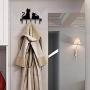 Valensha Towel Rack, Hand Towel Ring Towel Bar Holder Cat Design Metal Wall Mounted Hooks Hat Coat Clothes Storage Door Hanger Decor Black