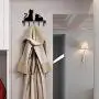 Valensha Towel Rack, Hand Towel Ring Towel Bar Holder Cat Design Metal Wall Mounted Hooks Hat Coat Clothes Storage Door Hanger Decor Black