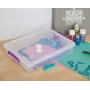 IRIS USA, Inc. MLB-360 Large Modular Latching Box-Purple Handle, 6 Pack, Clear/Violet