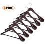 EAZONE Solid Wooden Extra-Wide Shoulder Suit Coat Hangers Wooden Coat Hangers with Non Slip Pants Bar and 360 Swivel Hook Retro Finish, 6-Pack EAZONE Solid Wooden Extra-Wide Shoulder Suit Coat Hangers Wooden Coat Hangers with Non Slip Pants Bar and 360 Swivel Hook Retro Finish, 6-Pack