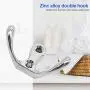 Wall Hooks, 2pcs Antique Wall Door Hooks Bedroom Bath Clothes Towel Zinc Alloy Hanger - Silver Wall Hooks, 2pcs Antique Wall Door Hooks Bedroom Bath Clothes Towel Zinc Alloy Hanger - Silver