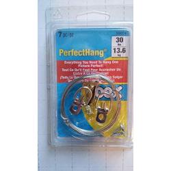 OOK Picture Hanging Kits -3 Complete Packs - Each Kit- 7 Pieces - Supports up to 30 pounds. Professional Brass Finished Picture Hangers with Blue Steel Nail and D-Ring Hangers with Screws.