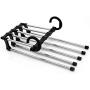 5pcs Random Color 5 in 1 Multifunctional Pants Shelf Shelves Space Safer Stainless Steel Magic Closet Clothes Hangers for Clothes