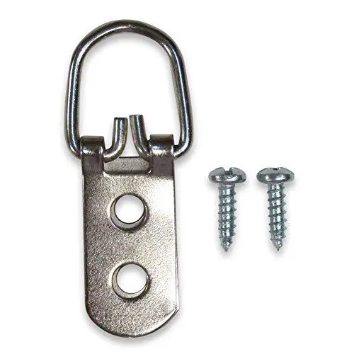 Heavy Duty D-Ring Picture Hangers - 100 Pack - 2 Hole with Screws - Picture Hang Solutions