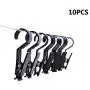 Vpang Super Strong Black Plastic Clever Clips Laundry Hooks Clothes Pins Hanging Clips for Home Office Workshop Travel, Pack of 10