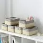 pulnimus Fabric Storage Baskets 12”x 8” x 5”Cloth Baskets,6 Pack Nursery Baskets,Small Storage Bins for Baby,Empty Gift Baskets with Rope Handles,Rectangular Basket,Decorative Closet Baskets