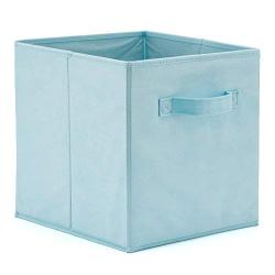 EZOWare Set of 4 Foldable Fabric Basket Bins, Collapsible Storage Cube for Nursery Home and Office (10.5X 10.5 x 11 inch) (Assorted Color)