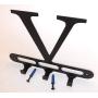 Capital Letter V Monogram Wall Hook Hanger. Satin Black. Solid Steel. Screws Included.