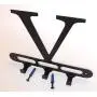 Capital Letter V Monogram Wall Hook Hanger. Satin Black. Solid Steel. Screws Included. Capital Letter V Monogram Wall Hook Hanger. Satin Black. Solid Steel. Screws Included.