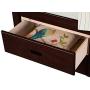 Hooseng Twin Size Solid Wood Bookcase Captains Platform Storage Bed with Pull Out 6 Drawers,No Boxes Spring Needed, Deep Walnut
