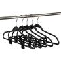 20 Quality Plastic Finger Clips for Hangers, Pants Hanger Clips, Strong Pinch Grip Clips for Use with Slim-line Clothes Hangers, Clips for Velvet or Non-Velvet Hangers (20, Black)