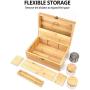 Pike & Pine Handmade Large Stash Boxes Combo - Storage For Herbs and Accessories | 100% Bamboo w/Natural Finish | Includes Grinder + 2 Stash Jars | Discrete Design, Lockable, and Removable Dividers