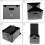 InStorages Collapsible File Boxes Storage Organizer with Lid，Decorative Linen Filing and Letter/Legal Storage Bins Grey(1 Pack)