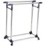 Super buy HEAVY DUTY DOUBLE ADJUSTABLE PORTABLE CLOTHES HANGER ROLLING GARMENT RACK RAIL Super buy HEAVY DUTY DOUBLE ADJUSTABLE PORTABLE CLOTHES HANGER ROLLING GARMENT RACK RAIL
